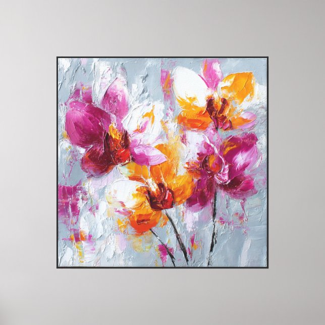 Sammetslåga Orkidé Abstrakt Canvas (Framsida)