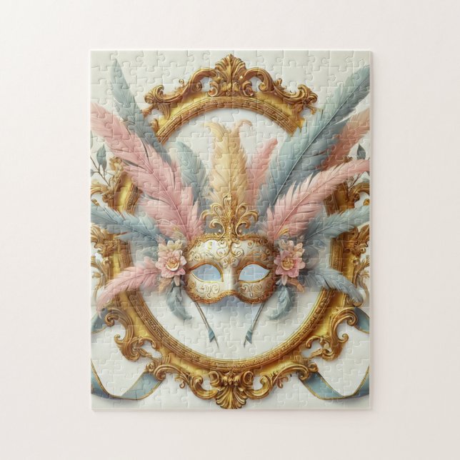 Sammetsmaskerad – Kunglig elegans Pussel (Vertikal)