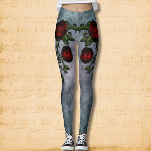 Sammetspisprar: Curled Gothic Ro Vines Leggings