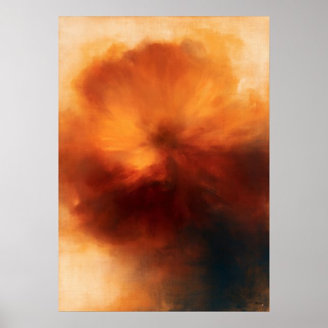 Sammetstak Atmospheric Blommig Abstraktion Poster (Framsidan)