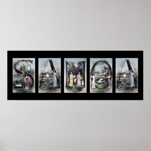 SAMOA Alphabet Brev Namn Art Poster