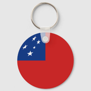 Samoa Fisheye Flagga Keychain Nyckelring