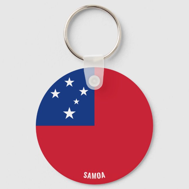 Samoa Flagga Charming Patriotic Nyckelring (Framsida)