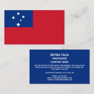 Samoa Flagga, Flagga Samoa Visitkort