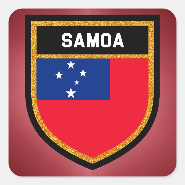 Samoa Flagga Fyrkantigt Klistermärke (Framsida)