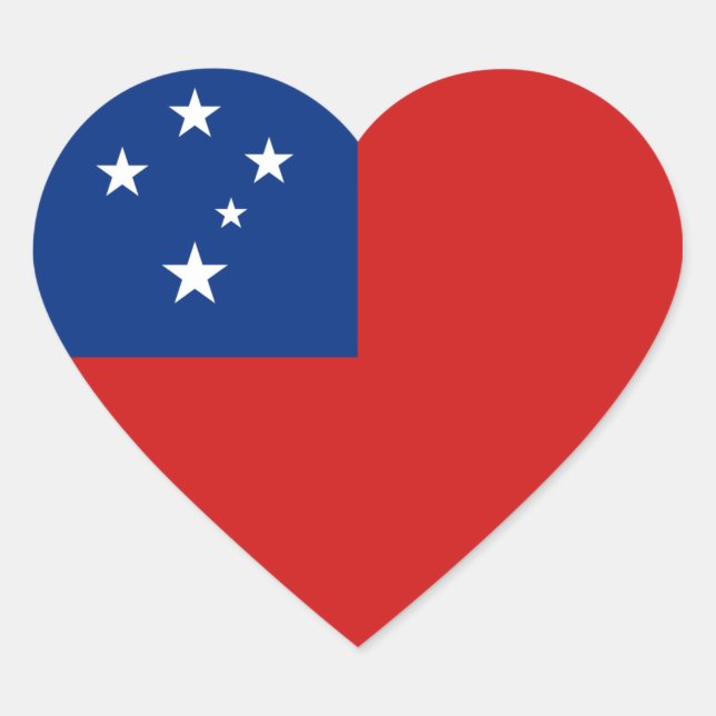 Samoa Flagga Heart Sticker Hjärtformat Klistermärke (Framsida)