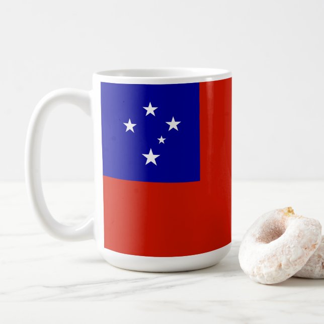Samoa flagga kaffemugg (Med munk)