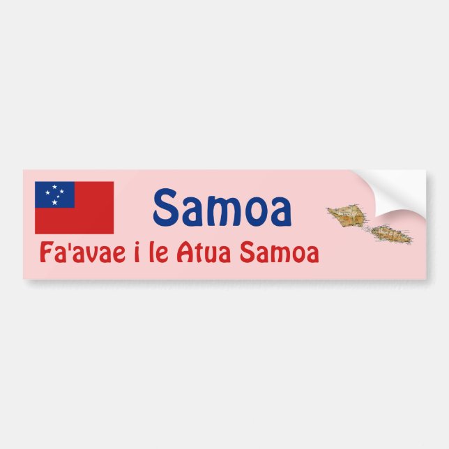 Samoa Flagga + Kart Dekal (Framsidan)