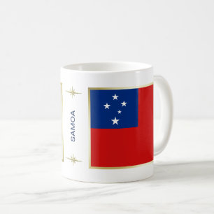 Samoa Flagga + Karta Mugg