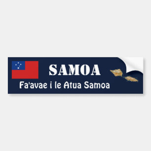 Samoa flagga + Kartabildekal Bildekal