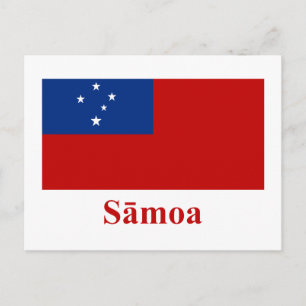 Samoa Flagga med Namn i Samoan Vykort