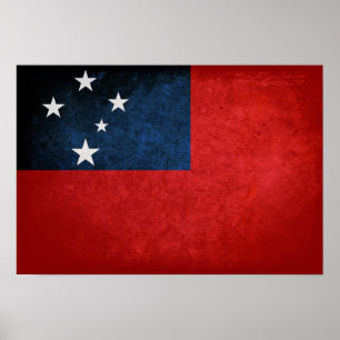 Samoa Flagga Poster