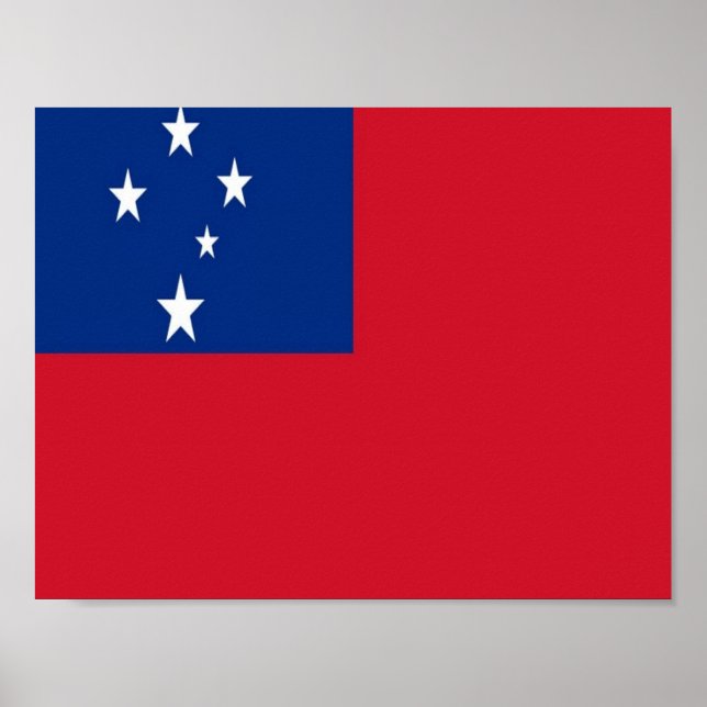 Samoa - Flagga - Poster (Framsidan)