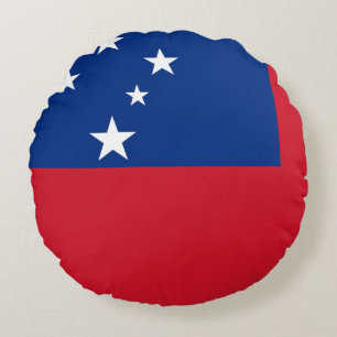 Samoa Flagga Rund Kudde