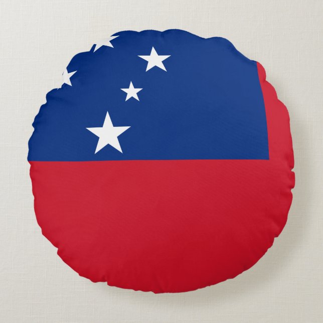 Samoa Flagga Rund Kudde (Framsidan)