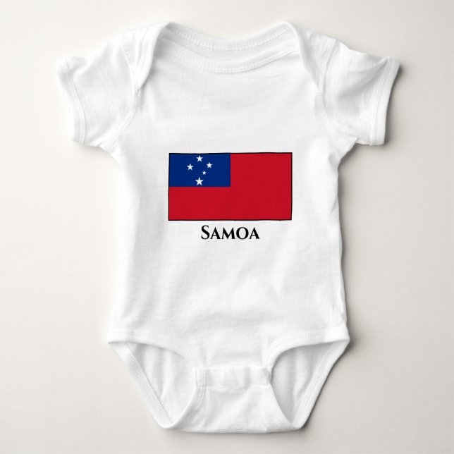 Samoa Flagga T Shirt (Framsida)