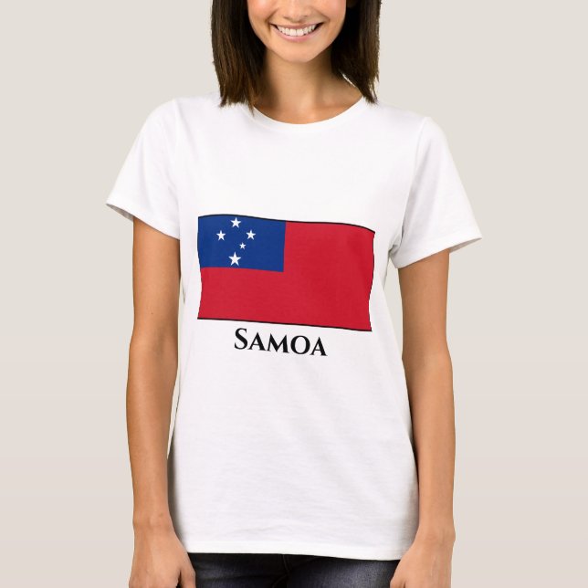 Samoa Flagga T Shirt (Framsida)