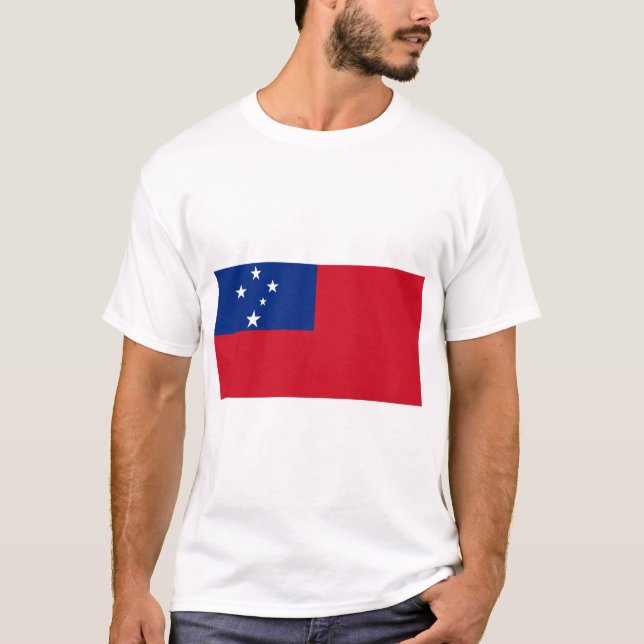 Samoa Flagga T Shirt (Framsida)