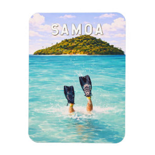 Samoa Illustration Resa Konst Vintage Magnet