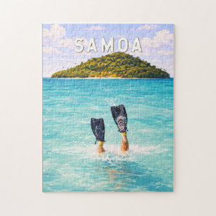 Samoa Illustration Resa Konst Vintage Pussel
