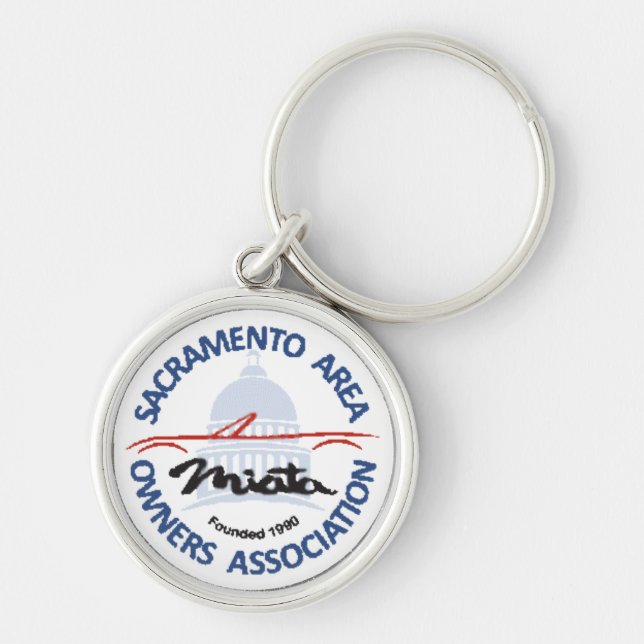 SAMOA Logo Keychain Rund Silverfärgad Nyckelring (Framsidan)
