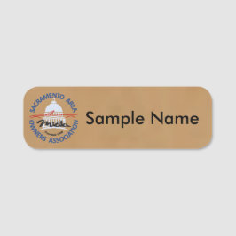 SAMOA-logotypnamn tag (brun) Namnbricka