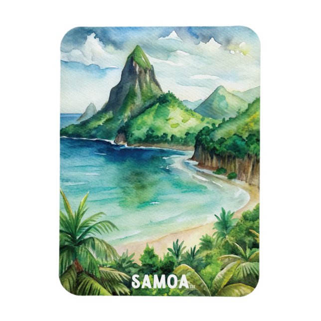 Samoa National Park Watercolor Painting Magnet (Vertikal)