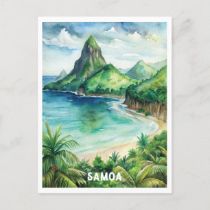 Samoa National Park Watercolor Painting Vykort