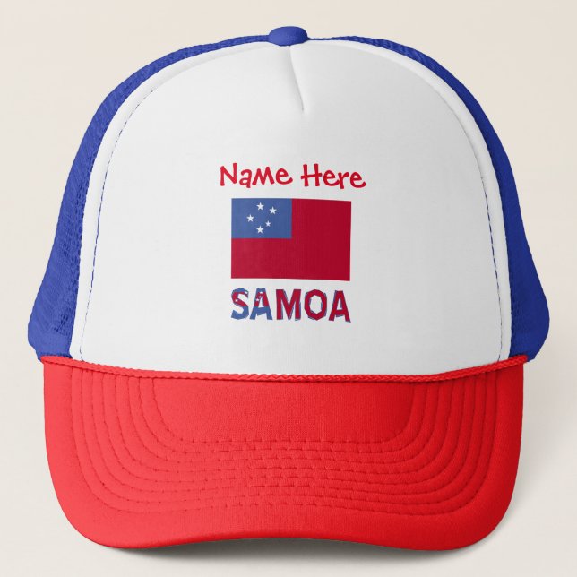 Samoa och Samoanska Flagga Röd Personalisering  Keps (Framsida)