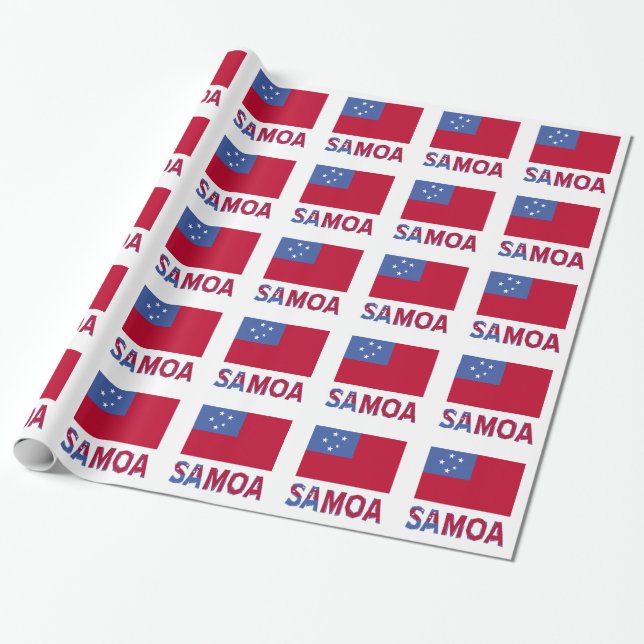 Samoa och Samoas flagga Presentpapper (Utrullad)