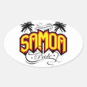 Samoa pride ovalt klistermärke