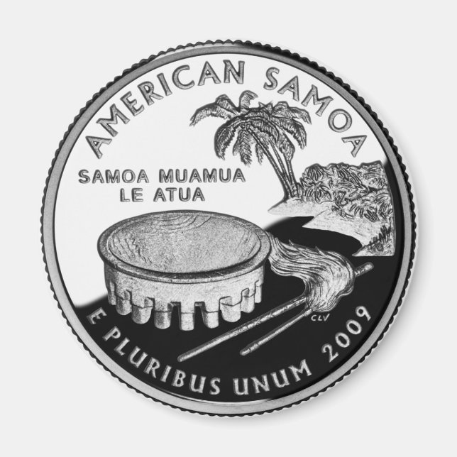 Samoa Quarter Fridge Magnet (Framsidan)