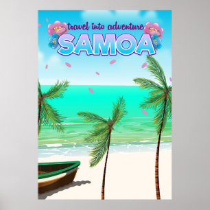 Samoa "resa in i äventyret" resaffisch. poster