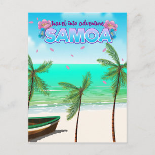 Samoa "resa in i äventyret" resaffisch. vykort