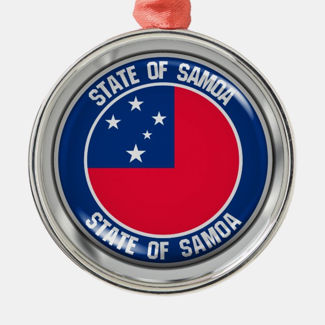Samoa Round Emblem Julgransprydnad Metall (Framsidan)