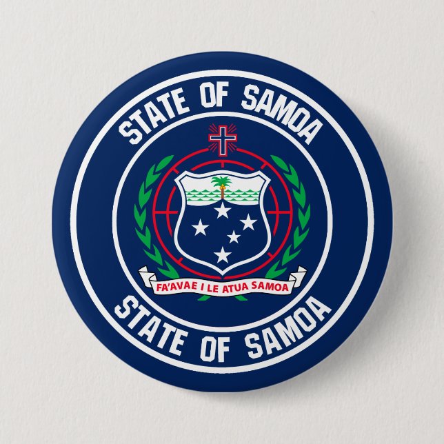 Samoa Round Emblem Knapp (Framsida)