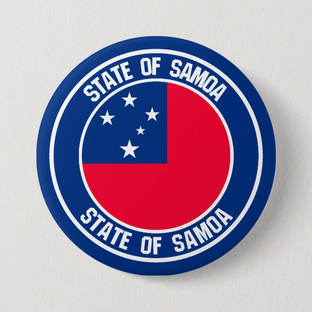 Samoa Round Emblem Knapp (Framsida)