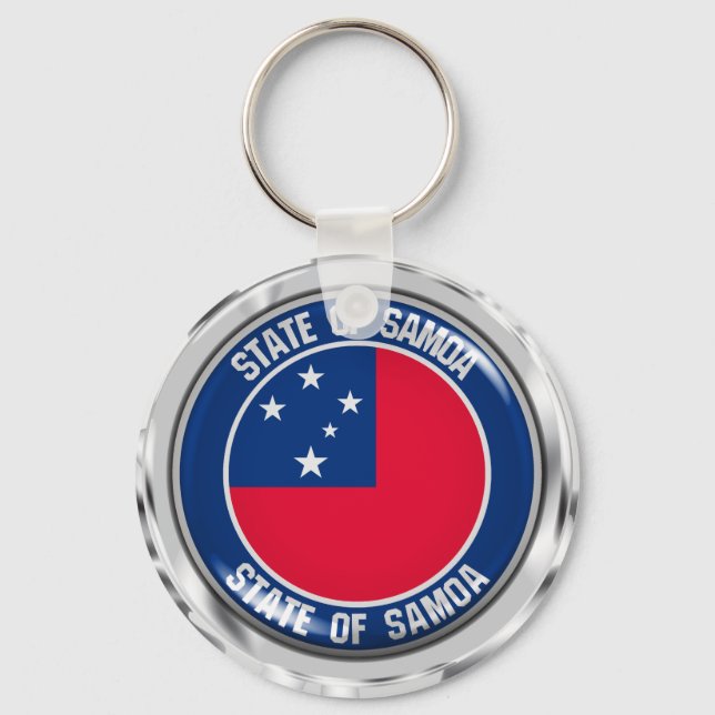 Samoa Round Emblem Nyckelring (Framsida)