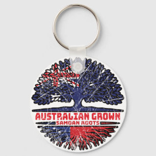 Samoa Samoan Australien Australien Träd Roots Flag Nyckelring