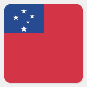 Samoa - samoansk flagga fyrkantigt klistermärke