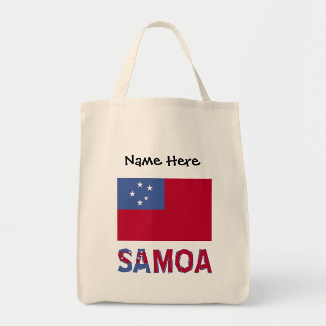 Samoa Samoanska flagga Svart Personalisering  Tygkasse (Framsidan)
