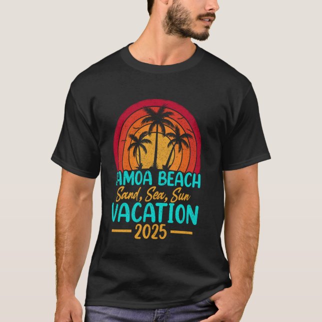 Samoa strand sand hav sol semester 2025 t shirt (Framsida)