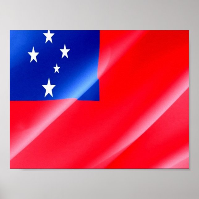 Samoa - Vikande Flagga - Poster (Framsidan)