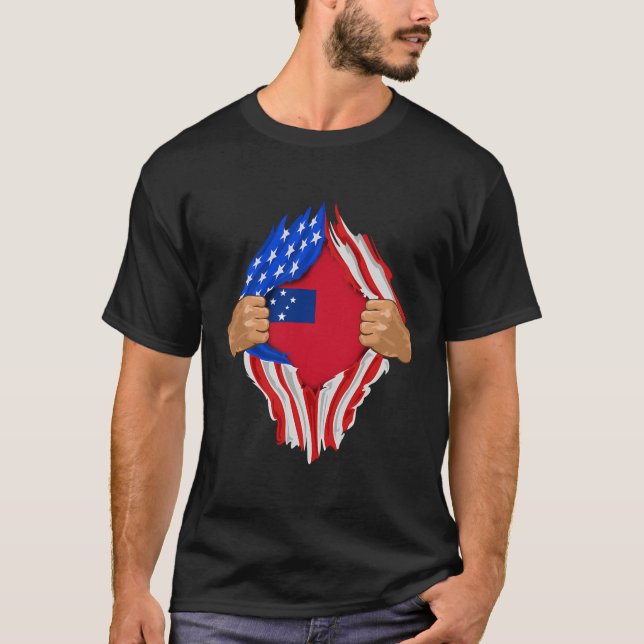 Samoan Blood Inside Me Samoa Flagga Gift T Shirt (Framsida)