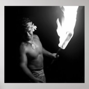 SAMOAN CHIEF med TORCH Poster