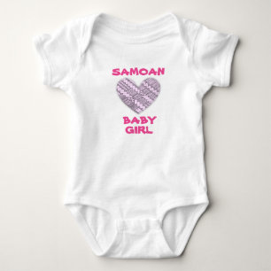 Samoan Infant Rosa/White Logotyp with Tribal Desig Tröja