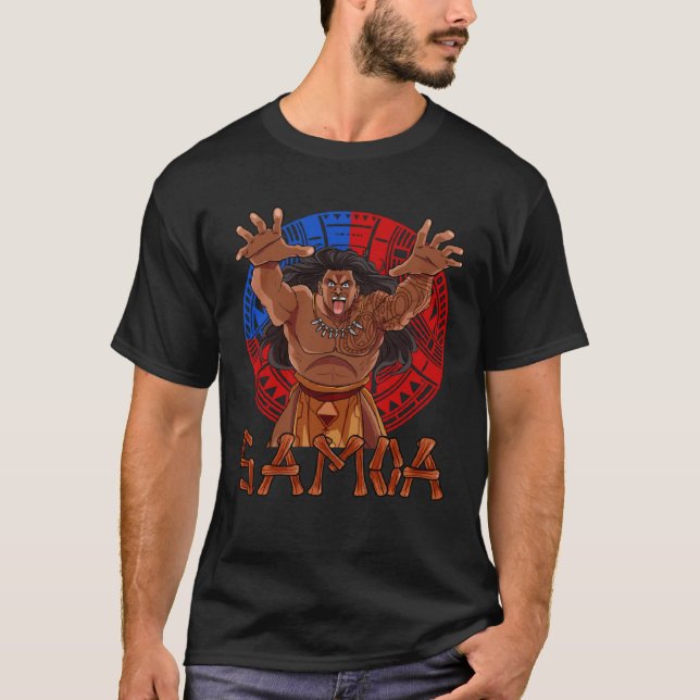 Samoan Pride Samoa Flagga Polynesian Culture Haka  T Shirt (Framsida)