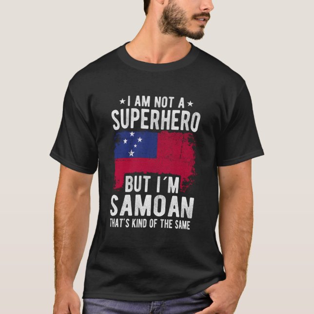 Samoan Samoa Flagga Ursprung Iâ'M Samoan T Shirt (Framsida)