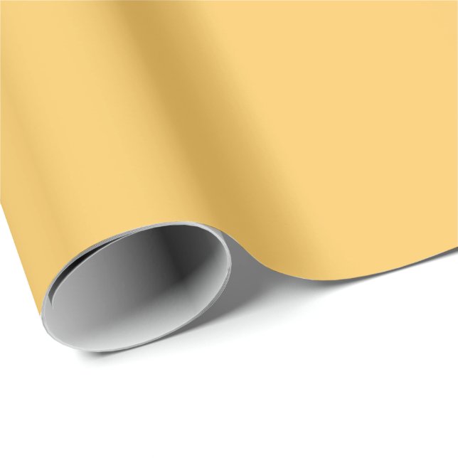 Samoan Sol Golden Gult Solid Färg Print, Sunny Presentpapper (Rullad Hörn)