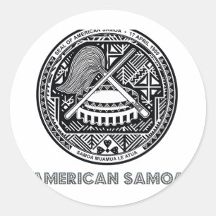 Samoansk Emblem Runt Klistermärke